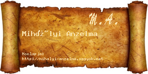 Mihályi Anzelma névjegykártya